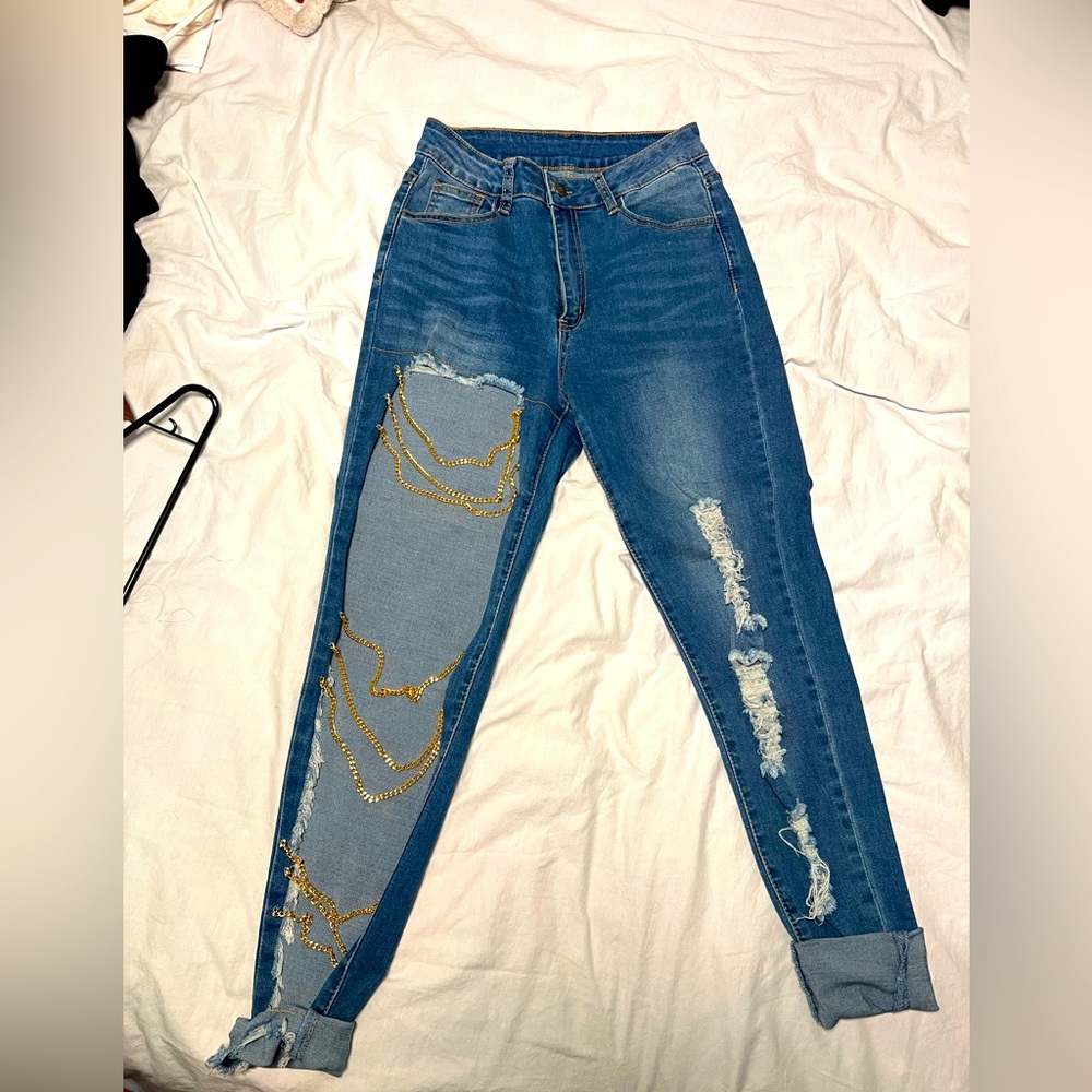 Cut out jeans.